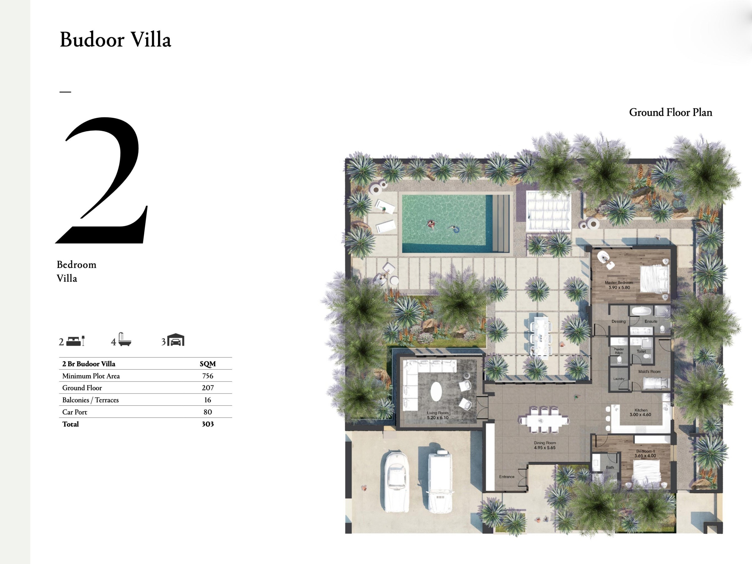 Al Jurf villas 2 bedroom floor plan